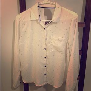 Black polka dot blouse